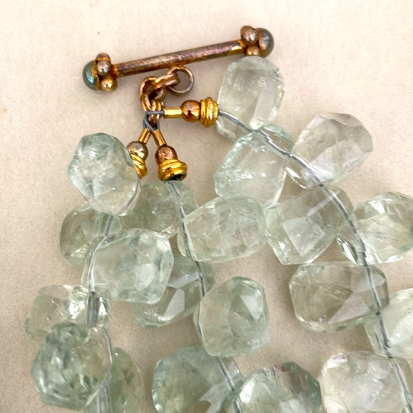 3-Strand Mint Green Semi Precious Stone Necklace - Picture 7 of 7